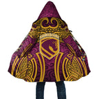 Brisbane Broncos Rugby Cloak Polynesian Tribal Pattern Warrior Horse Maroon Gold Pattern