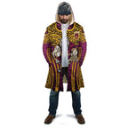 Brisbane Broncos Rugby Cloak Polynesian Tribal Pattern Warrior Horse Maroon Gold Pattern