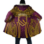 Brisbane Broncos Rugby Cloak Polynesian Tribal Pattern Warrior Horse Maroon Gold Pattern