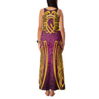 Brisbane Broncos Rugby Family Matching Tank Maxi Dress and Hawaiian Shirt Polynesian Tribal Pattern Warrior Horse Maroon Gold Pattern