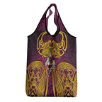 Brisbane Broncos Rugby Grocery Bag Polynesian Tribal Pattern Warrior Horse Maroon Gold Pattern