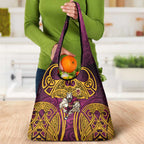 Brisbane Broncos Rugby Grocery Bag Polynesian Tribal Pattern Warrior Horse Maroon Gold Pattern