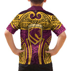 Brisbane Broncos Rugby Hawaiian Shirt Polynesian Tribal Pattern Warrior Horse Maroon Gold Pattern