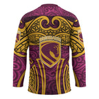 Brisbane Broncos Rugby Hockey Jersey Polynesian Tribal Pattern Warrior Horse Maroon Gold Pattern