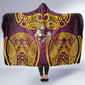 Brisbane Broncos Rugby Hooded Blanket Polynesian Tribal Pattern Warrior Horse Maroon Gold Pattern