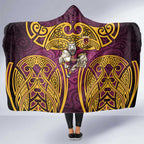 Brisbane Broncos Rugby Hooded Blanket Polynesian Tribal Pattern Warrior Horse Maroon Gold Pattern