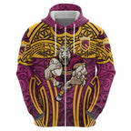 Brisbane Broncos Rugby Hoodie Polynesian Tribal Pattern Warrior Horse Maroon Gold Pattern