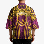Brisbane Broncos Rugby Kimono Polynesian Tribal Pattern Warrior Horse Maroon Gold Pattern