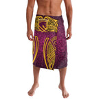 Brisbane Broncos Rugby Lavalava Polynesian Tribal Pattern Warrior Horse Maroon Gold Pattern