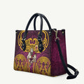 Brisbane Broncos Rugby Leather Bag Polynesian Tribal Pattern Warrior Horse Maroon Gold Pattern