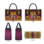 Brisbane Broncos Rugby Leather Bag Polynesian Tribal Pattern Warrior Horse Maroon Gold Pattern