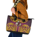 Brisbane Broncos Rugby Leather Tote Bag Polynesian Tribal Pattern Warrior Horse Maroon Gold Pattern