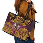 Brisbane Broncos Rugby Leather Tote Bag Polynesian Tribal Pattern Warrior Horse Maroon Gold Pattern