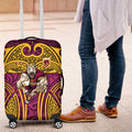 Brisbane Broncos Rugby Luggage Cover Polynesian Tribal Pattern Warrior Horse Maroon Gold Pattern
