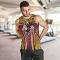 Brisbane Broncos Rugby Men Tank Top Polynesian Tribal Pattern Warrior Horse Maroon Gold Pattern