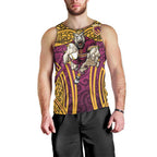 Brisbane Broncos Rugby Men Tank Top Polynesian Tribal Pattern Warrior Horse Maroon Gold Pattern