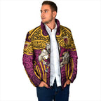 Brisbane Broncos Rugby Padded Jacket Polynesian Tribal Pattern Warrior Horse Maroon Gold Pattern