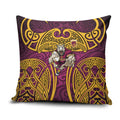 Brisbane Broncos Rugby Pillow Cover Polynesian Tribal Pattern Warrior Horse Maroon Gold Pattern
