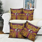 Brisbane Broncos Rugby Pillow Cover Polynesian Tribal Pattern Warrior Horse Maroon Gold Pattern