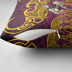 Brisbane Broncos Rugby Pillow Cover Polynesian Tribal Pattern Warrior Horse Maroon Gold Pattern