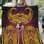 Brisbane Broncos Rugby Quilt Polynesian Tribal Pattern Warrior Horse Maroon Gold Pattern