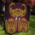 Brisbane Broncos Rugby Quilt Polynesian Tribal Pattern Warrior Horse Maroon Gold Pattern
