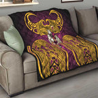 Brisbane Broncos Rugby Quilt Polynesian Tribal Pattern Warrior Horse Maroon Gold Pattern