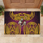 Brisbane Broncos Rugby Rubber Doormat Polynesian Tribal Pattern Warrior Horse Maroon Gold Pattern