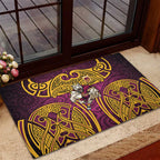 Brisbane Broncos Rugby Rubber Doormat Polynesian Tribal Pattern Warrior Horse Maroon Gold Pattern