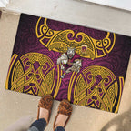 Brisbane Broncos Rugby Rubber Doormat Polynesian Tribal Pattern Warrior Horse Maroon Gold Pattern