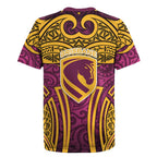 Brisbane Broncos Rugby Rugby Jersey Polynesian Tribal Pattern Warrior Horse Maroon Gold Pattern