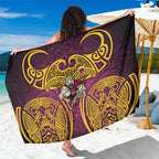 Brisbane Broncos Rugby Sarong Polynesian Tribal Pattern Warrior Horse Maroon Gold Pattern
