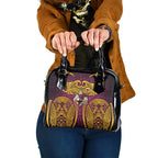 Brisbane Broncos Rugby Shoulder Handbag Polynesian Tribal Pattern Warrior Horse Maroon Gold Pattern
