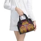 Brisbane Broncos Rugby Shoulder Handbag Polynesian Tribal Pattern Warrior Horse Maroon Gold Pattern