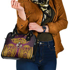 Brisbane Broncos Rugby Shoulder Handbag Polynesian Tribal Pattern Warrior Horse Maroon Gold Pattern