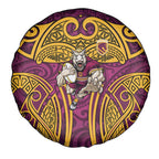 Brisbane Broncos Rugby Spare Tire Cover Polynesian Tribal Pattern Warrior Horse Maroon Gold Pattern