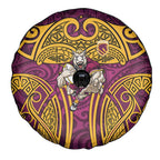 Brisbane Broncos Rugby Spare Tire Cover Polynesian Tribal Pattern Warrior Horse Maroon Gold Pattern