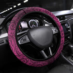 Brisbane Broncos Rugby Steering Wheel Cover Polynesian Tribal Pattern Warrior Horse Maroon Gold Pattern