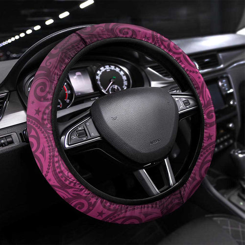 Brisbane Broncos Rugby Steering Wheel Cover Polynesian Tribal Pattern Warrior Horse Maroon Gold Pattern