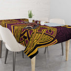 Brisbane Broncos Rugby Tablecloth Polynesian Tribal Pattern Warrior Horse Maroon Gold Pattern