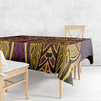 Brisbane Broncos Rugby Tablecloth Polynesian Tribal Pattern Warrior Horse Maroon Gold Pattern