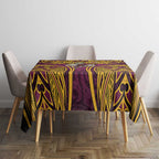 Brisbane Broncos Rugby Tablecloth Polynesian Tribal Pattern Warrior Horse Maroon Gold Pattern