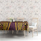 Brisbane Broncos Rugby Tablecloth Polynesian Tribal Pattern Warrior Horse Maroon Gold Pattern