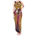 Brisbane Broncos Rugby Tank Maxi Dress Polynesian Tribal Pattern Warrior Horse Maroon Gold Pattern