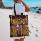 Brisbane Broncos Rugby Tote Bag Polynesian Tribal Pattern Warrior Horse Maroon Gold Pattern