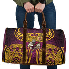 Brisbane Broncos Rugby Travel Bag Polynesian Tribal Pattern Warrior Horse Maroon Gold Pattern