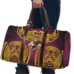 Brisbane Broncos Rugby Travel Bag Polynesian Tribal Pattern Warrior Horse Maroon Gold Pattern