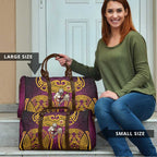 Brisbane Broncos Rugby Travel Bag Polynesian Tribal Pattern Warrior Horse Maroon Gold Pattern