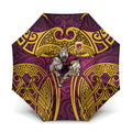 Brisbane Broncos Rugby Umbrella Polynesian Tribal Pattern Warrior Horse Maroon Gold Pattern