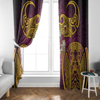 Brisbane Broncos Rugby Window Curtain Polynesian Tribal Pattern Warrior Horse Maroon Gold Pattern